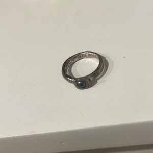 Handmade silver ring with grey stone
